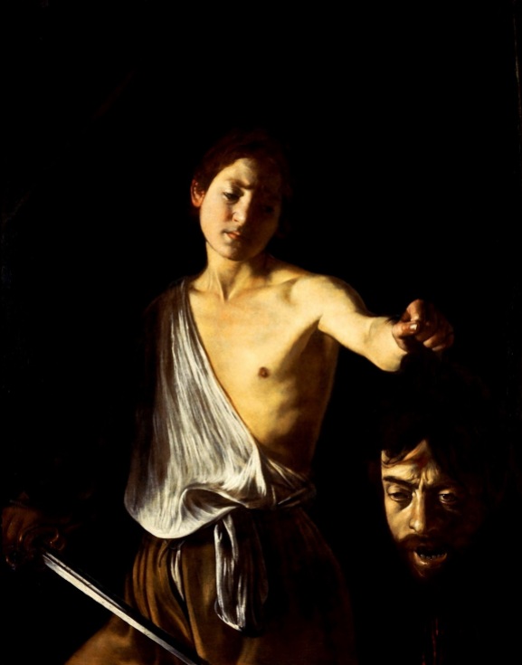 Caravaggio, David con la testa di Golia, 1610, olio su tela, 125 X 101 cm, Roma, Galleria Borghese